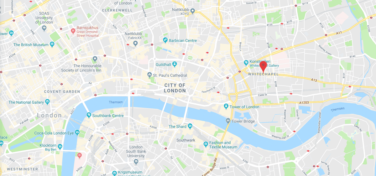 Karta över Whitechapel, London